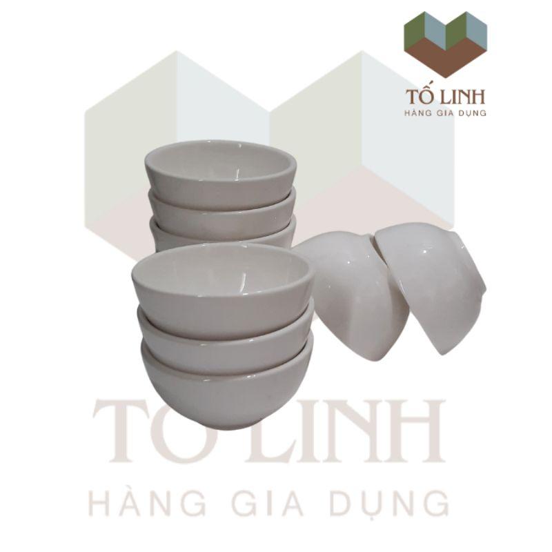 Lốc 10 Chén Cơm Sứ Trắng 4 inch