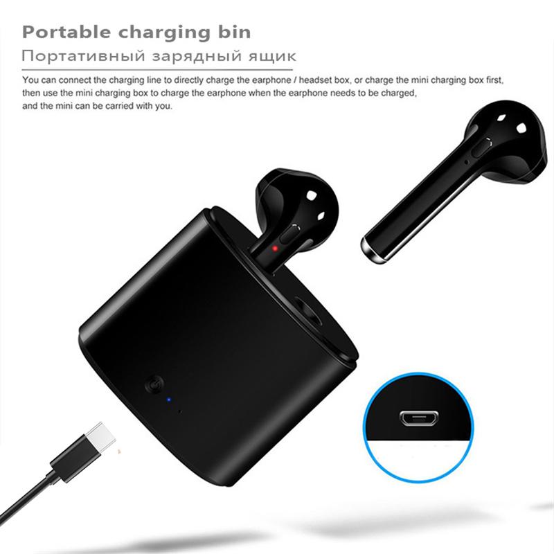 Tai nghe Bluetooth không dây i7s TWS mini 5.0 Tai nghe khử tiếng ồn khi chuyển động trong tai có micrô Thời trang mới nhất PK i12 Màu sắc: chỉ một bên tai bk