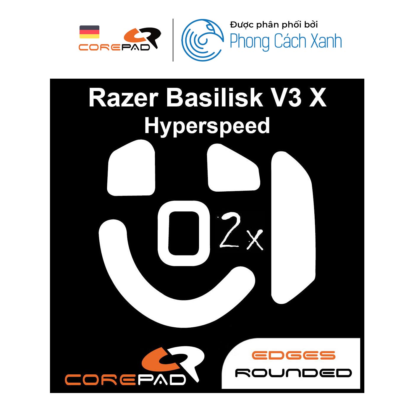 2 Bộ Feet chuột PTFE Corepad Skatez PRO Razer Basilisk V3 X Hyperspeed - Hàng Chính Hãng