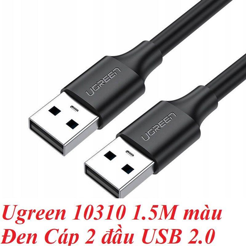 Ugreen UG10310US102TK 1.5M màu Đen Cáp 2 đầu USB 2.0 vỏ nhựa PVC - HÀNG CHÍNH HÃNG