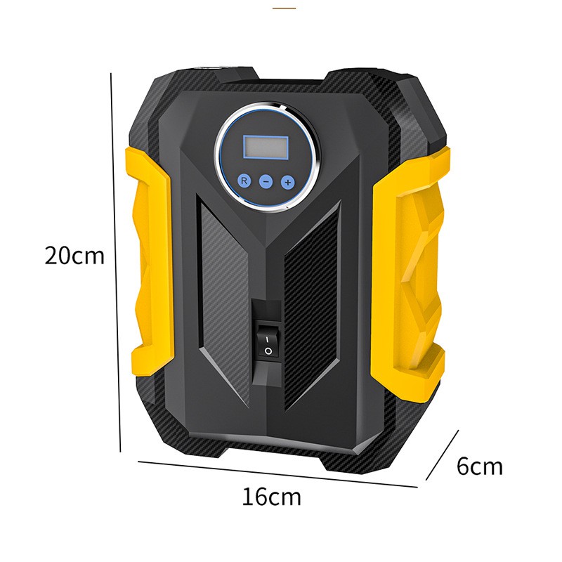 Bơm Lốp Ô Tô Xe Hơi Xe Máy Carsun 12V Đa Năng Có Đèn Led Chiếu Sáng, Máy Bơi Hơi Ô Tô Có Đo Áp Suất Lốp