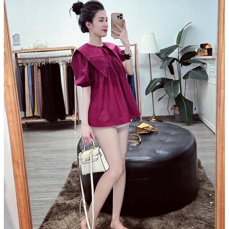 Áo Sơmi Thô Cổ Nhọn 5 Màu Siêu Xinh Có Ảnh Thật Kèm Video