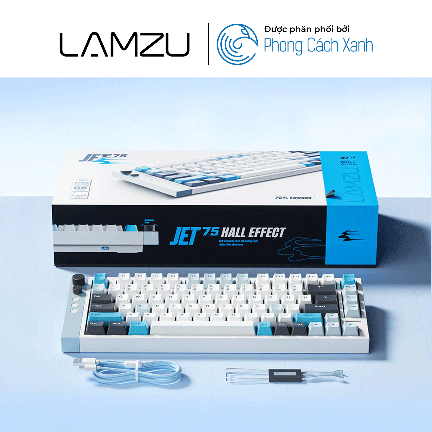Bàn phím HE Lamzu Jet 75 8K - Hỗ trợ Rapid Trigger - Hàng Chính Hãng