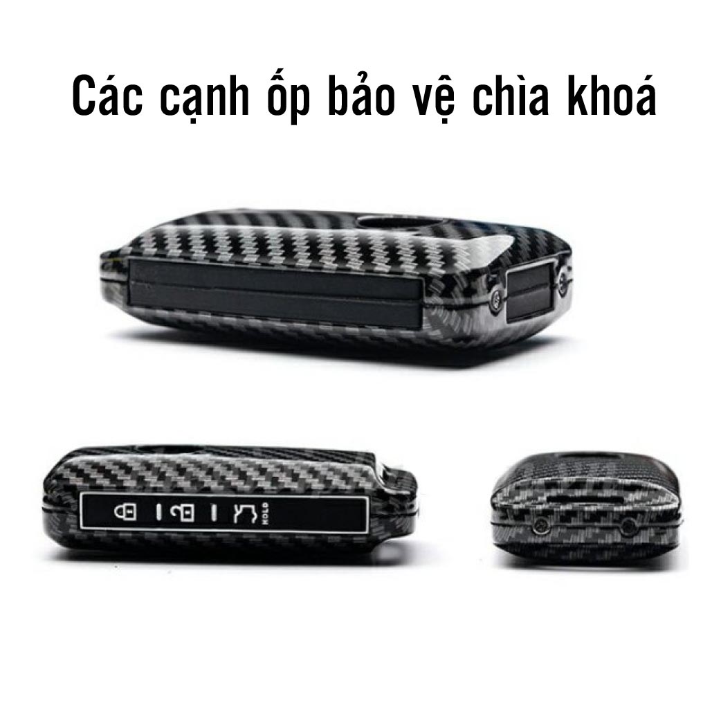 Ốp chìa khóa dành cho xe Mazda3 2020 chất liệu nhựa ABS mạ vân Cacbon - Hàng Chính Hãng