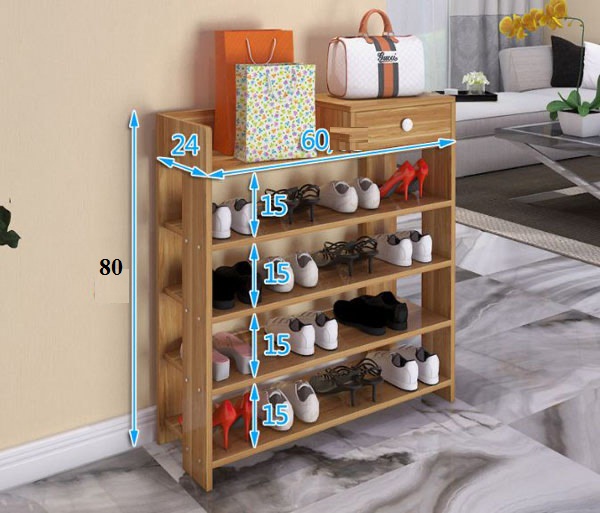 KỆ ĐỂ GIÀY DÉP 5 TẦNG GỖ MDF