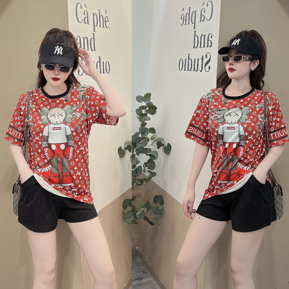 Đồ bộ thun đùi mặc nhà họa tiết hoạt hình MS015