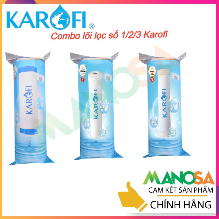 Combo 3 lõi lọc nước Karofi 1,2,3 chính hãng