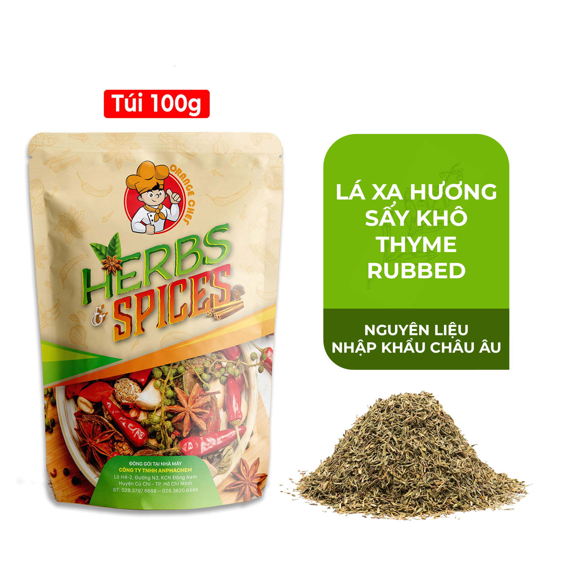 Lá Xạ Hương Sấy Khô Thyme Rubbed ướp thịt, hầm, steak, bít tết - Gia vị cho món Âu