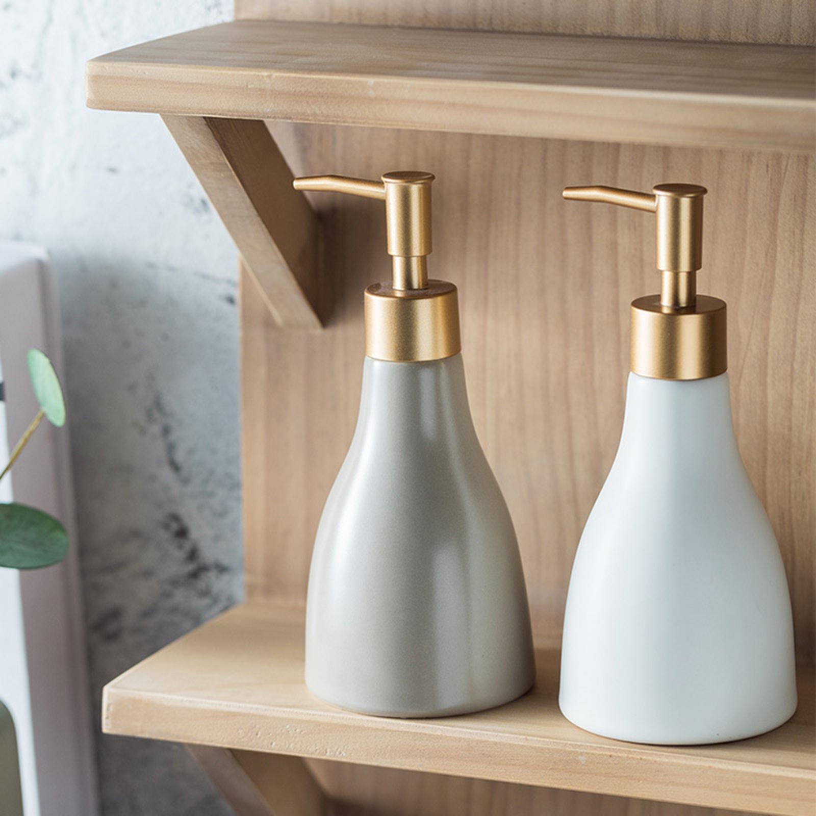 Ceramic Hand Soap Pump Dispenser Shower Bottle for Home