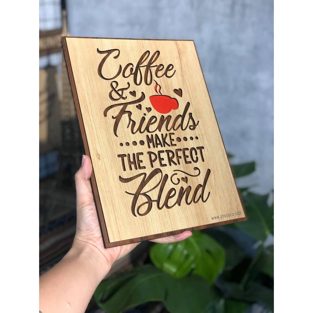 TRANH TREO QUÁN CAFE. Tranh gỗ 2 màu tương phản, treo quán coffee. PMV-TDC001