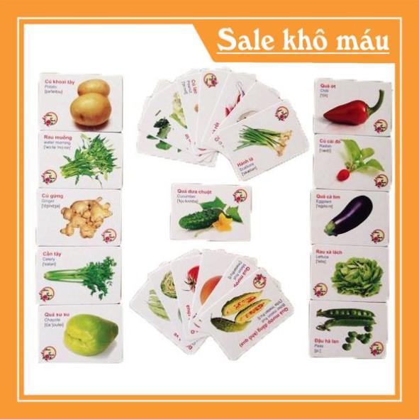 { kho sỉ } bộ thẻ học thông minh 16 chủ đề tiếng anh và tiếng việt cho bé.