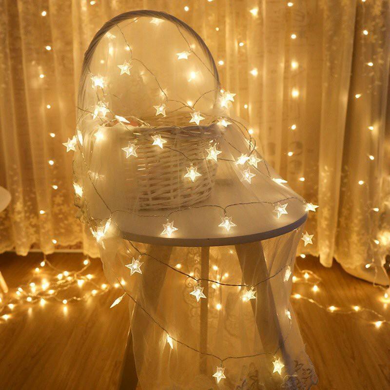 Dây đèn LED hình ngôi sao decor trang trí phòng ngủ siêu xinh