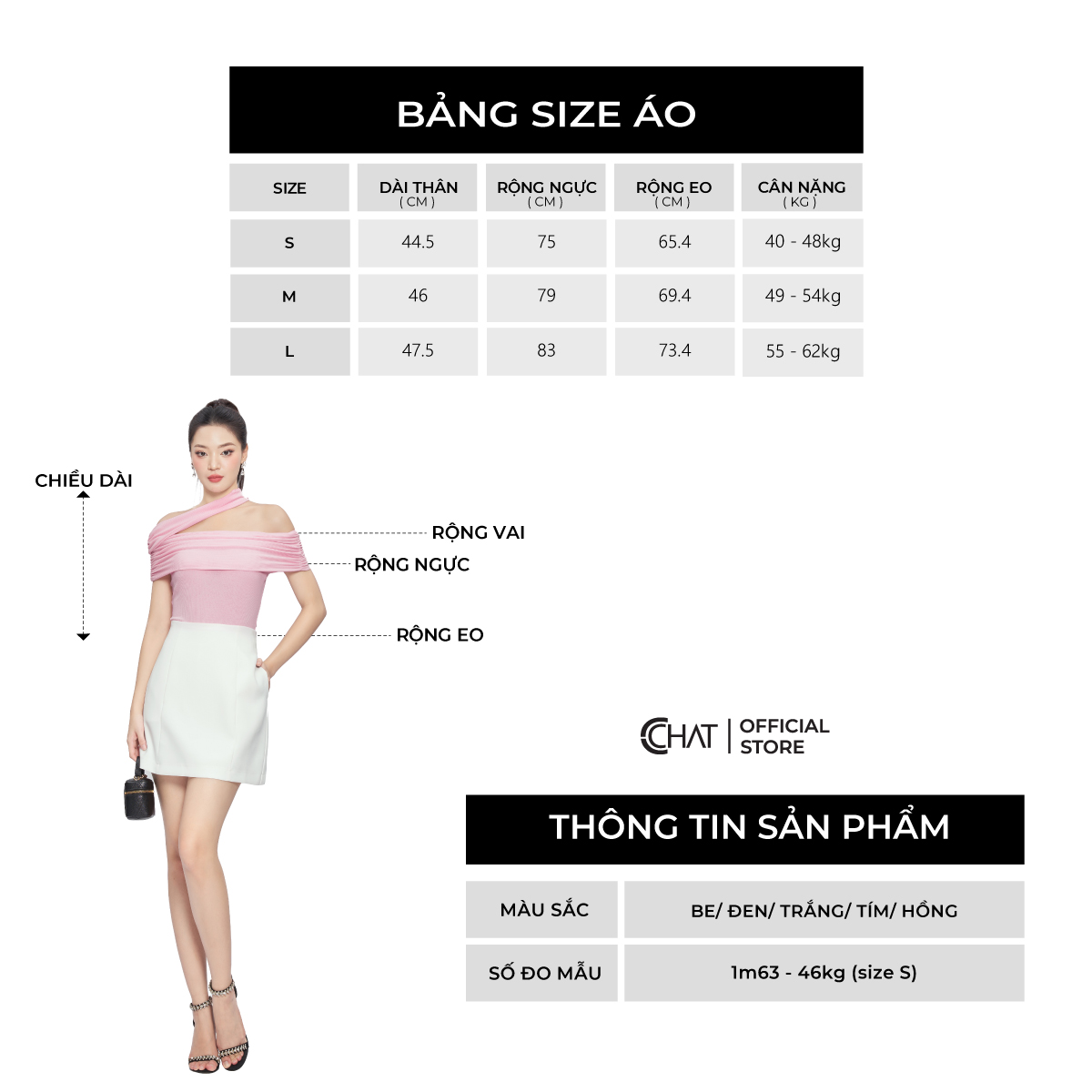 Áo Thun Kiểu Trễ Vai Cổ Lệch Dáng Ôm Chất Vải Co Giãn Mềm Mịn 93TNC2001OT