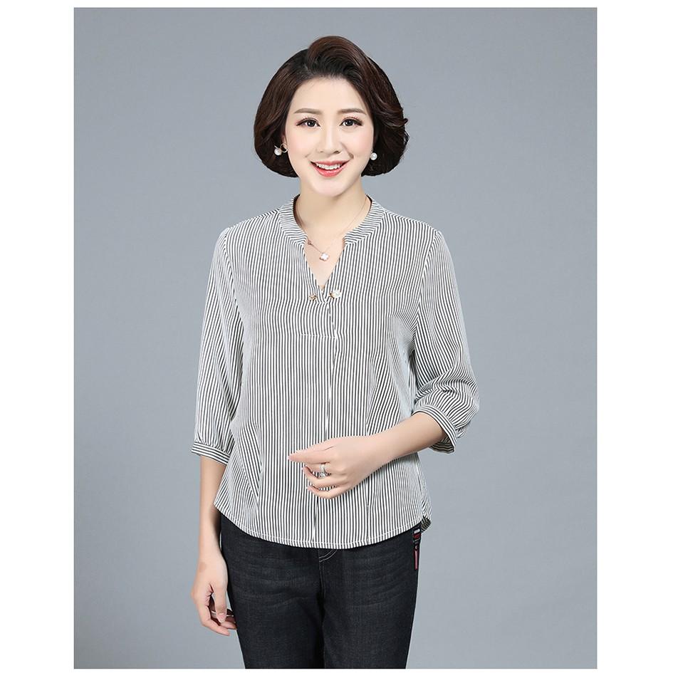 Áo sọc tay lỡ quý cô cao cấp TK74