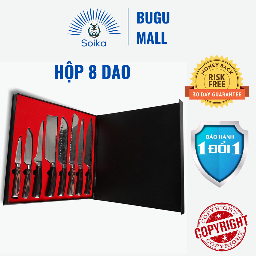 Bộ Dao Nhà Bếp Soika SK-P02 Thép Không Gỉ Cao Cấp Sắc Bén Rất Bền Được Đựng Trong Hộp Tặng Quà Đẹp Bắt Mắt