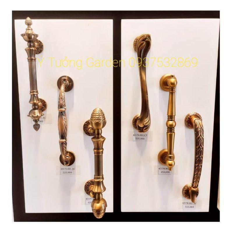 Tay nắm gỗ cổ điển màu xanh ngọc lục bảo