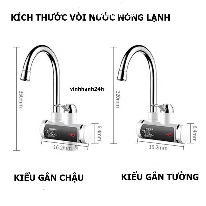 Máy nước nóng lạnh lắp đặt tại vòi mini loại thường không vòi sen