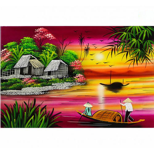 Tranh Sơn Mài Đồng Quê 30x40