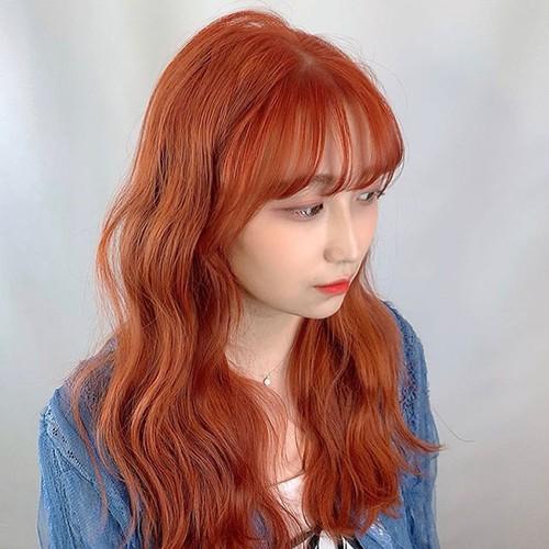 Nhuộm tóc màu đỏ cam sáng tặng kèm oxi và gang tay