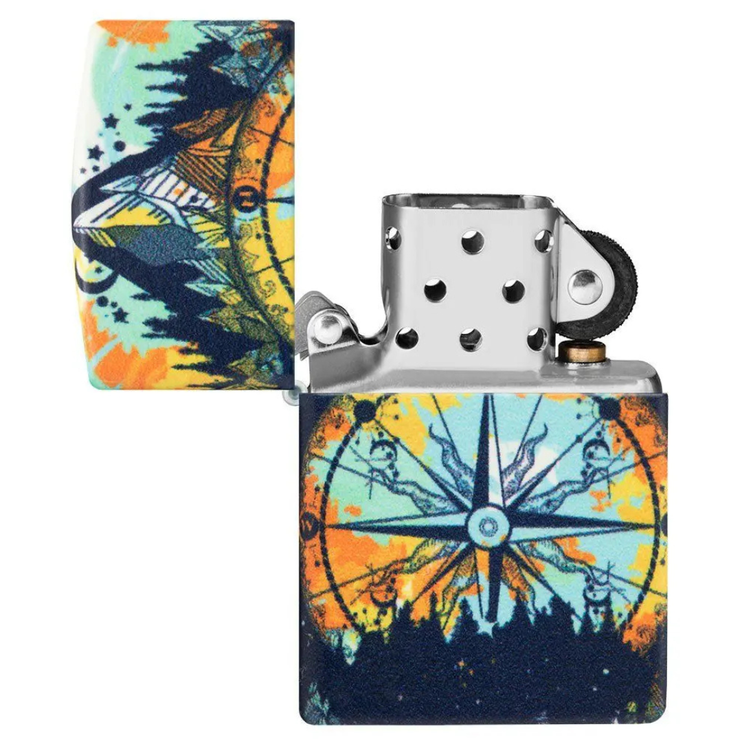 Bật Lửa Zippo Compass Design Glow in the Dark - Zippo Chính Hãng Sơn 540 Màu Phát Sáng Trong Bóng Tối - Hình La Bàn Phiêu Lưu