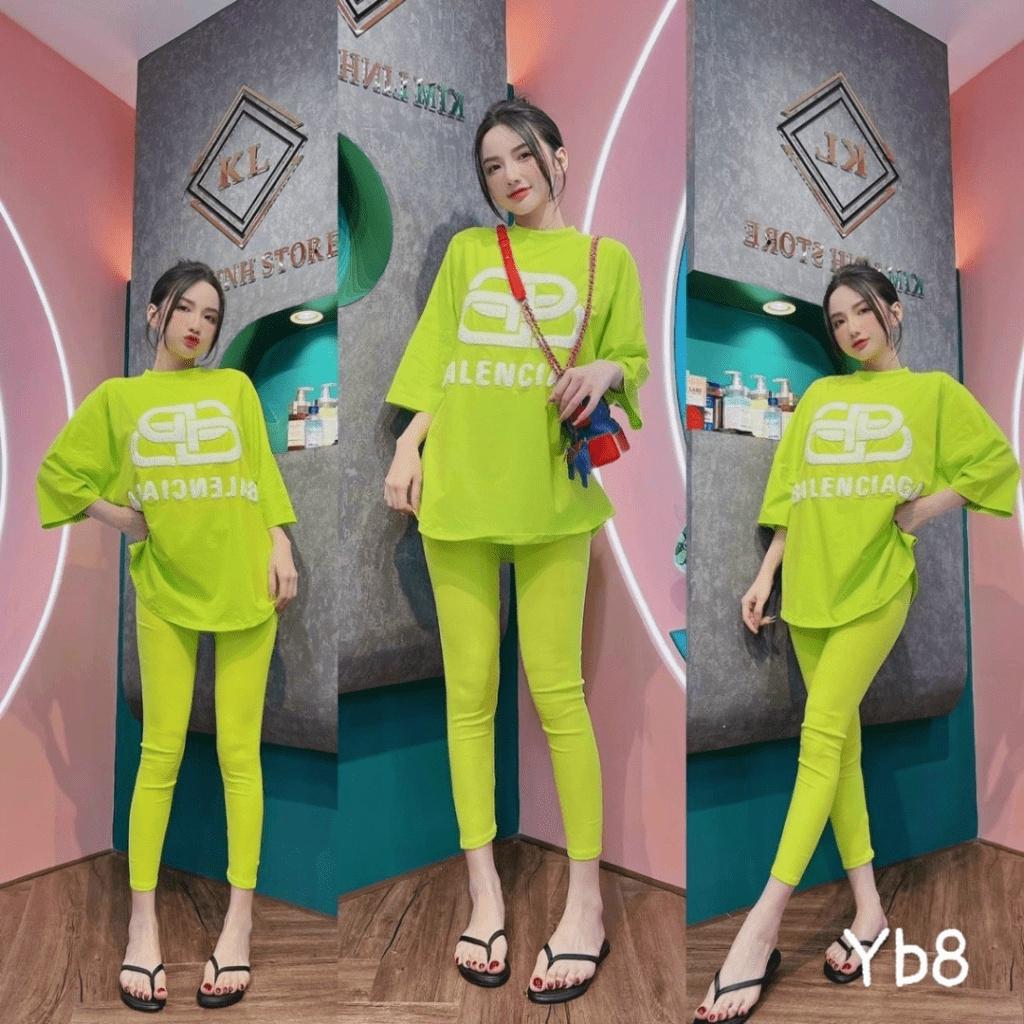 MẪU XINH SÉT BỘ NỮ ÁO FORM RỘNG QUẦN LEGGING CO GIÃN SIÊU ĐẸP PU