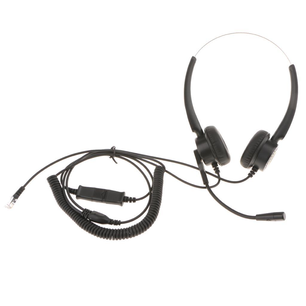 Office Call Center Headset W/Mic Noise-Canceling Headphone Headset RJ9 Plug