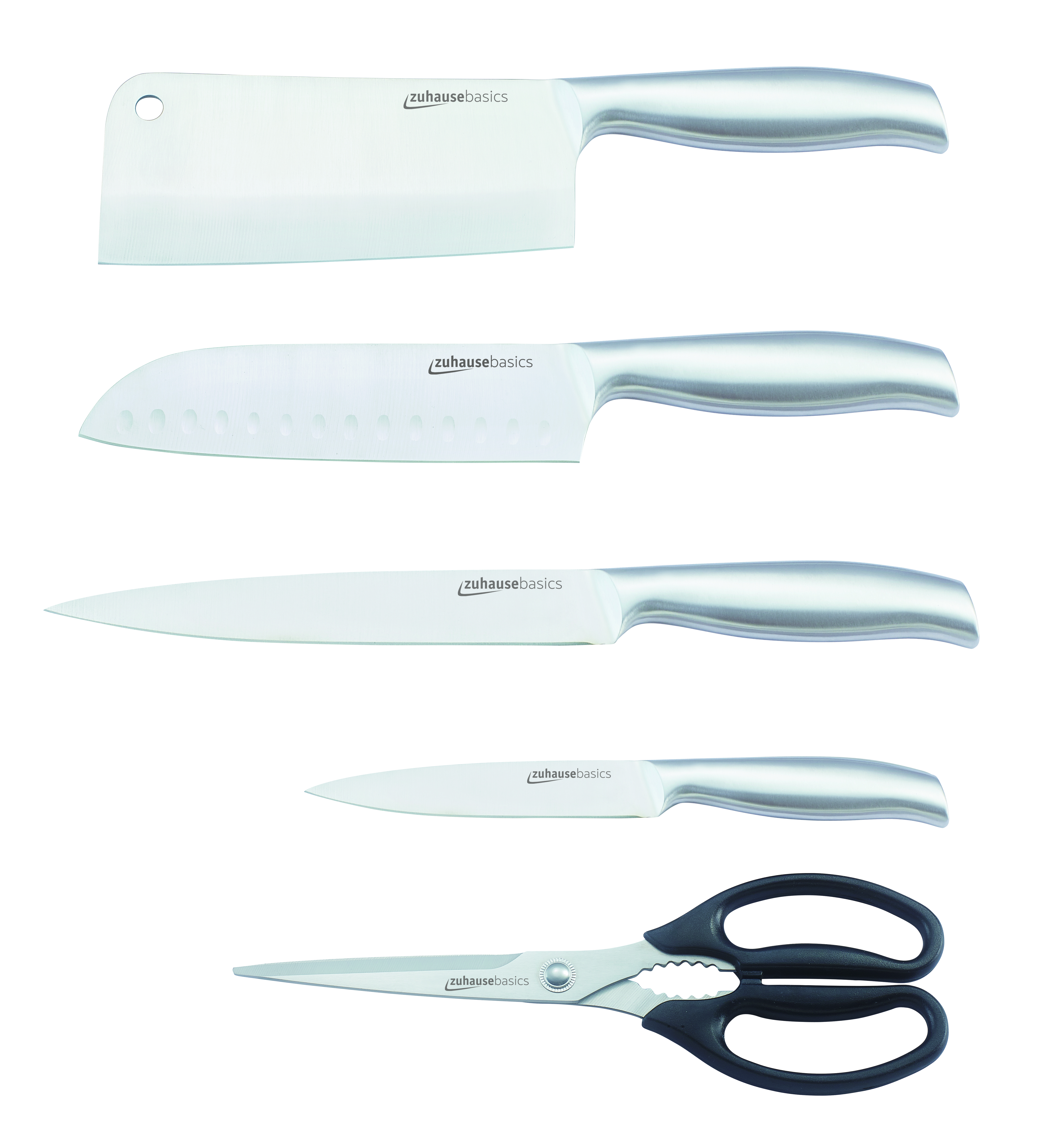 Bộ dao nhà bếp Zuhausebasics ZB56 gồm 5 món, bộ dao inox lưỡi dao chống dính, - hàng chính hãng