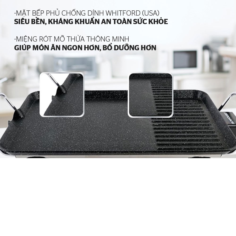 Bếp Nướng Điện Không Khói SUNHOUSE SHD4607 1500w Hàng chính hãng