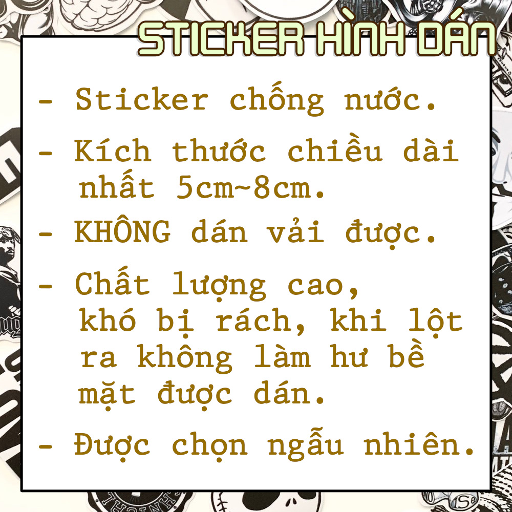 Sticker Mint - Màu Xanh Bạc Hà - Chất Liệu PVC Chất Lượng Cao Chống Nước - Kích Thước 4-8cm