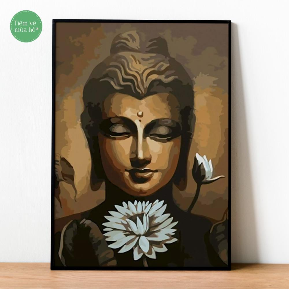 Tranh số hóa  - Phật giáo 03 đã căng khung 40x50cm 23 màu