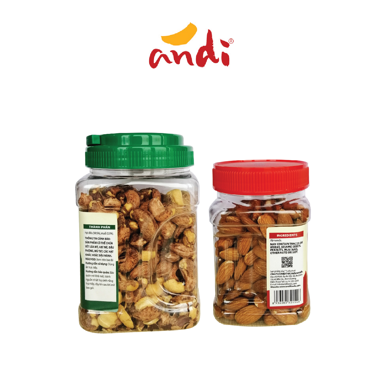 Combo Hạt Điều Vỏ Lụa 400g - Hạt Hạnh Nhân 227g