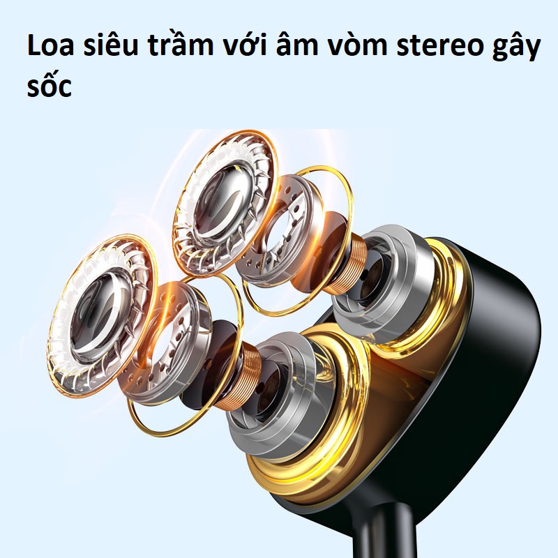 Tai Nghe  Thể Thao Quàng Cổ  4 loa  Bluetooth 5.3  Âm Vòm 360 Độ, Pin Khủng 1000mAh Sử Dụng 80 - 100 Giờ, Led Báo % Pin , Hỗ  Trợ Khe Cắm Thẻ Nhớ