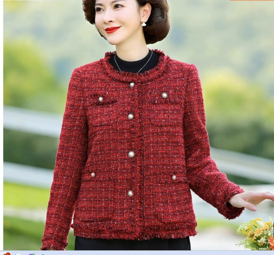 Áo Khoác Kẻ Sọc Mùa Xuân Cho Mẹ Trung Niên AD30 - Hàng Quảng Châu Cao Cấp