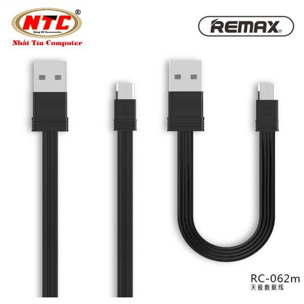 Bộ 2 cáp sạc microUSB Remax RC-062m 1m và 16cm - Hàng Chính Hãng