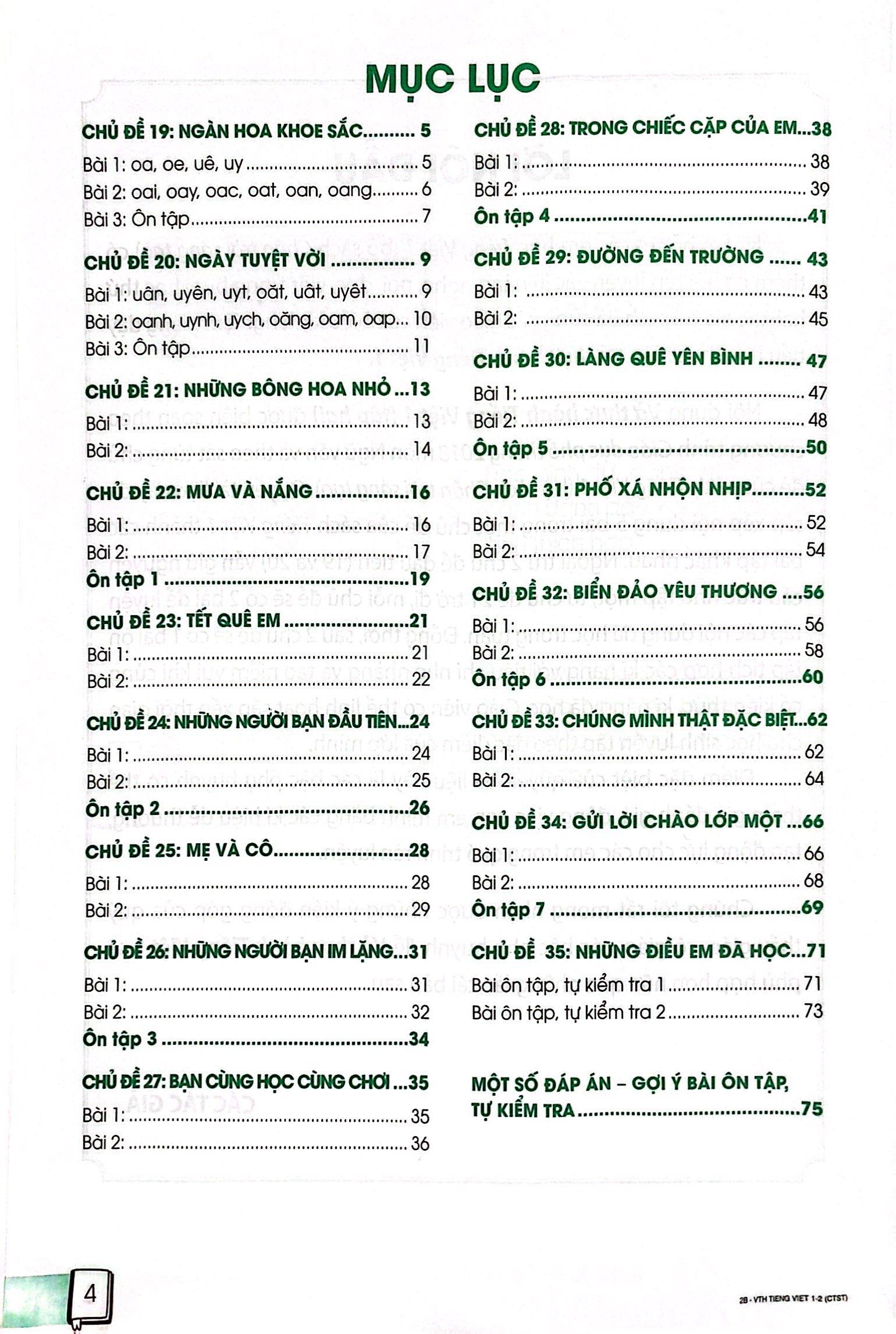 Vở Thực Hành Tiếng Việt 1 - Tập 2 (Chân Trời Sáng Tạo) (2022)