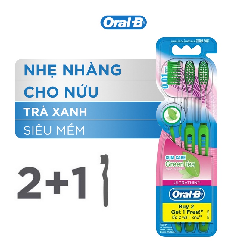 Bàn chải Oral-B Trà Xanh 3 cây