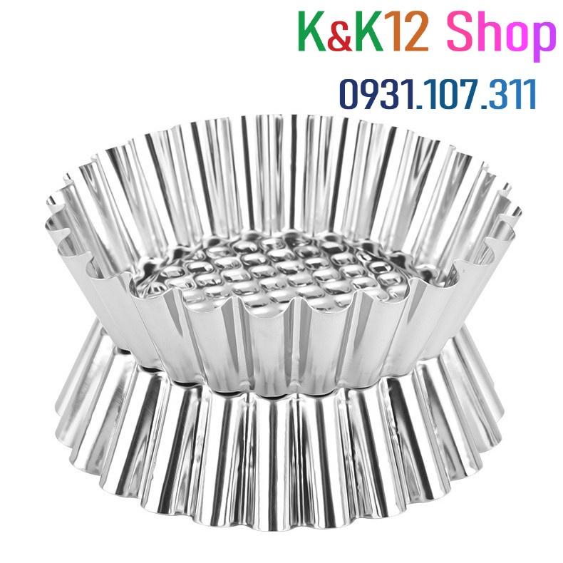 Khuôn làm bánh Tart Trứng bằng inox chất lượng cao, loại lớn rộng 9.5cm