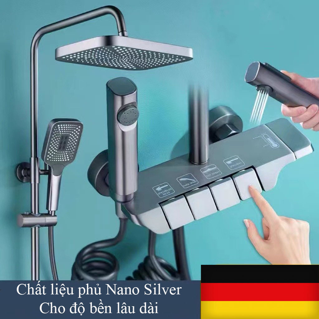 Bộ Sen Cây Tắm Nano Silver Nhiều chế độ nước Beryt Klavier - Hàng Cao Cấp phong cách Châu Âu