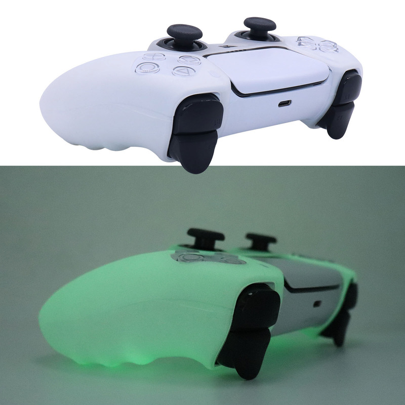 Vỏ silicon dạ quang phát sáng trong bóng tối cho bộ điều khiển PS5 Skin Phụ kiện trò chơi điện tử Hộp điều khiển tay cầm chơi game cho Playstation 5 Màu sắc: Hồng