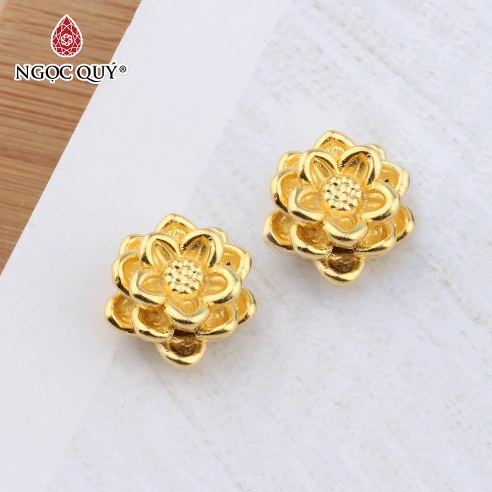 Charm bạc bông sen xỏ ngang - Ngọc Quý Gemstones