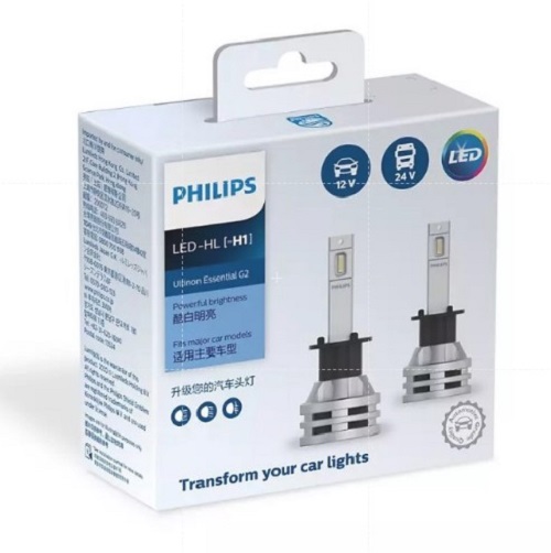 Hộp 2 Bóng Đèn Pha Xe Hơi Philips Ultinon Essential LED H1 11258UE2X2 19W 6500K - Ánh Sáng Trắng