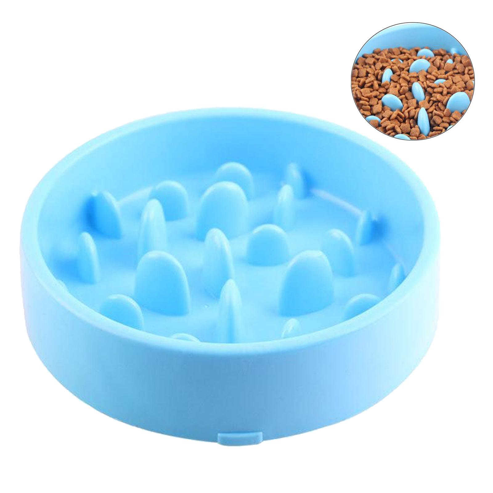 Slow Feeder Dog Bowl Pet Feeder Interactive Bloat Stop Dog Eating Dish Blue