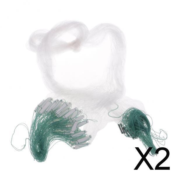 2xFishing Gill Net Fish Trap Monofilament Small Mesh Gill Hole Size 3x3cm