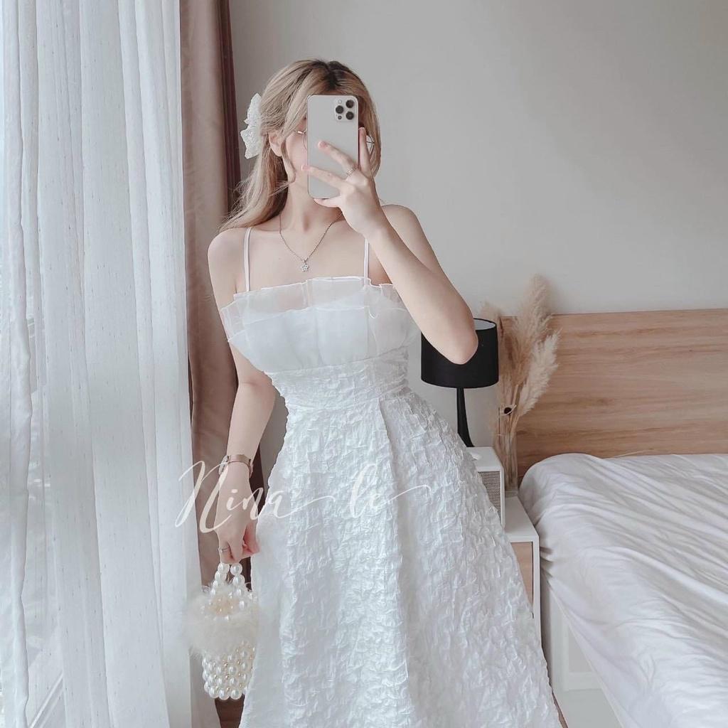 Đầm xốp xoè 2s dự tiệc phối voan siêu xinh