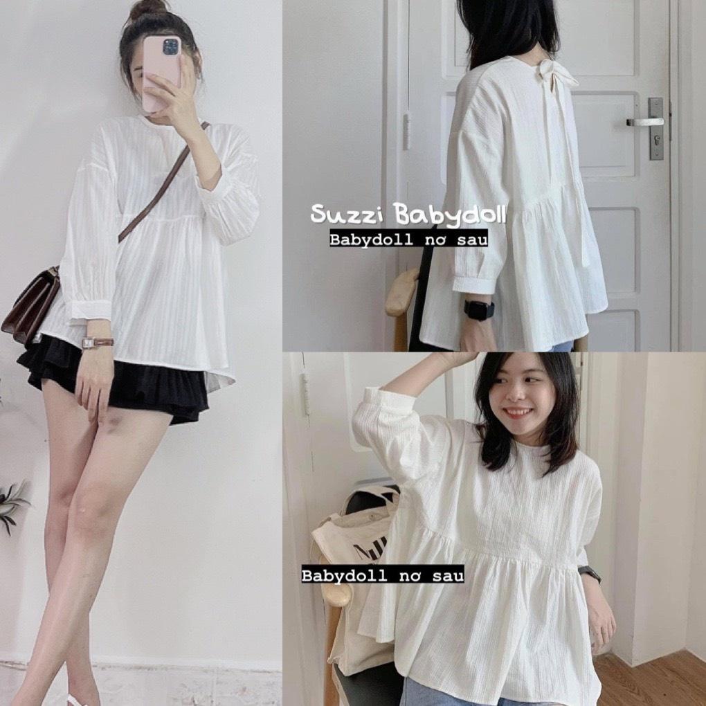 Áo babydoll cổ tròn xinh xắn