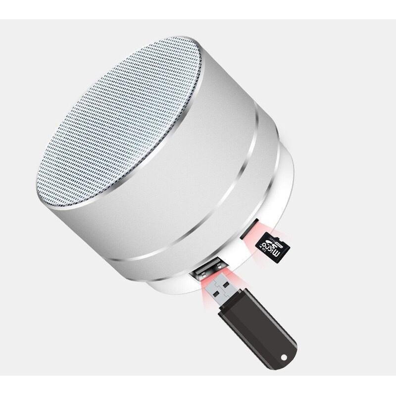Loa Di Động Bluetooth Mini A10 Vỏ Nhôm Có Đèn LED Âm Thanh HIFI, BASS Siêu Chắc, Stereo Speaker Hỗ Trợ Thẻ Nhớ, Cổng USB