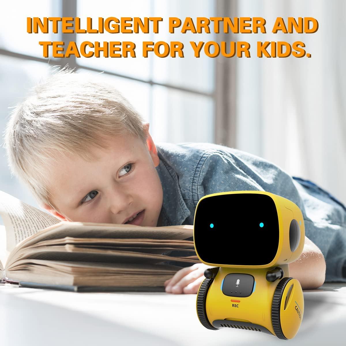 Đồ chơi robot dành cho bé trai và bé gái, đối tác thông minh và giáo viên thông minh với điều khiển giọng nói