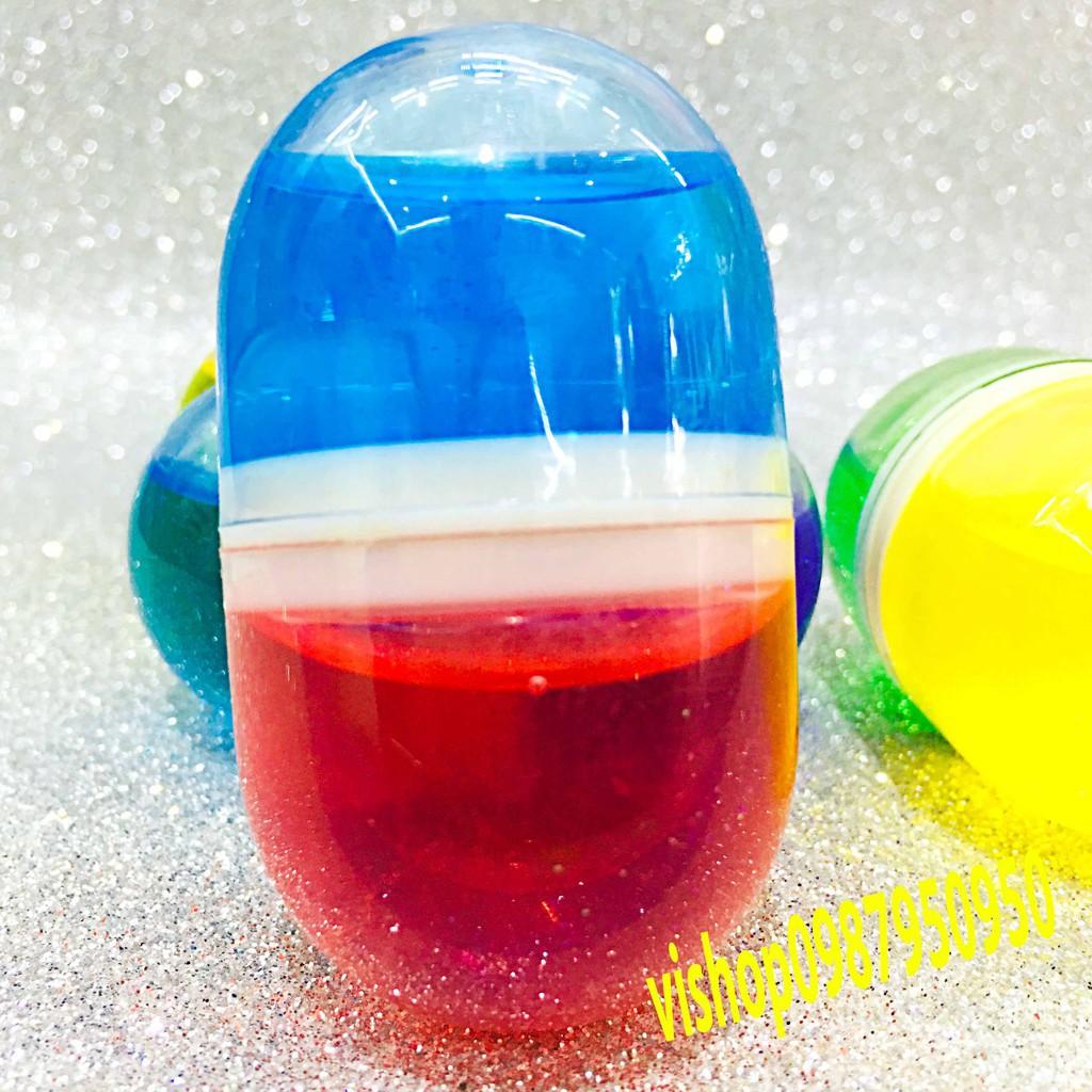 slime  lọ tròn phối 2 màu sắc dạng mềm đặc mã UFZ35 Dhay