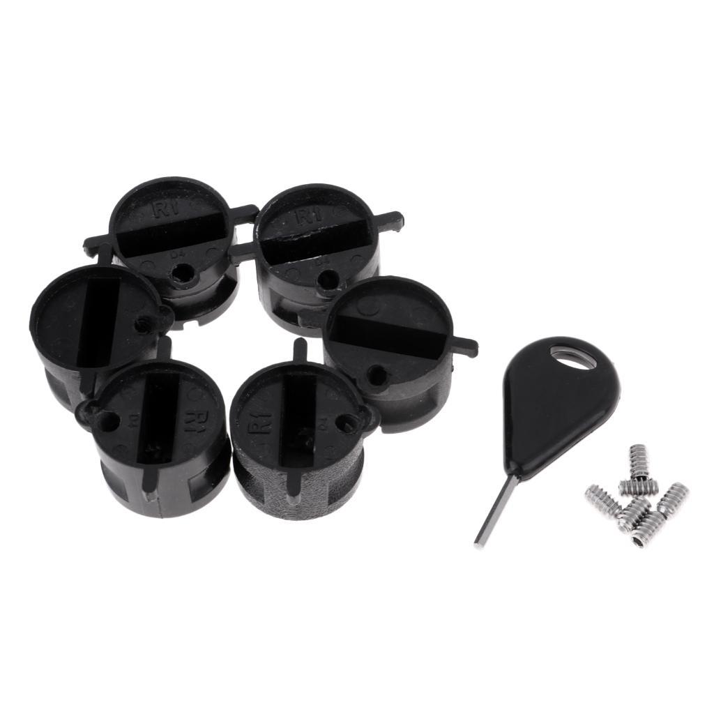 6x Surfboard Fins Compatible G5 Surf Fins Plugs with Screw And Key