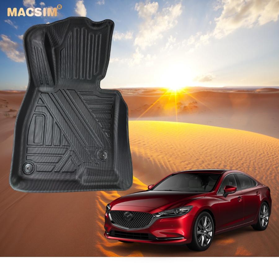 Thảm lót sàn xe ô tô MAZDA 6 ATENZA 2017- 2020 Nhãn hiệu Macsim chất liệu nhựa TPE đúc khuôn cao cấp - màu đen